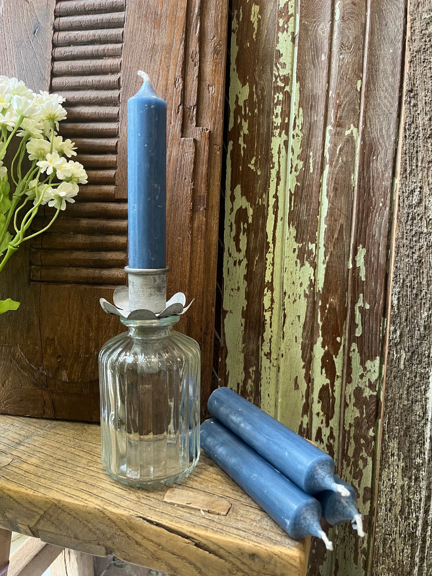 Danish Short Candle Dusty Blue