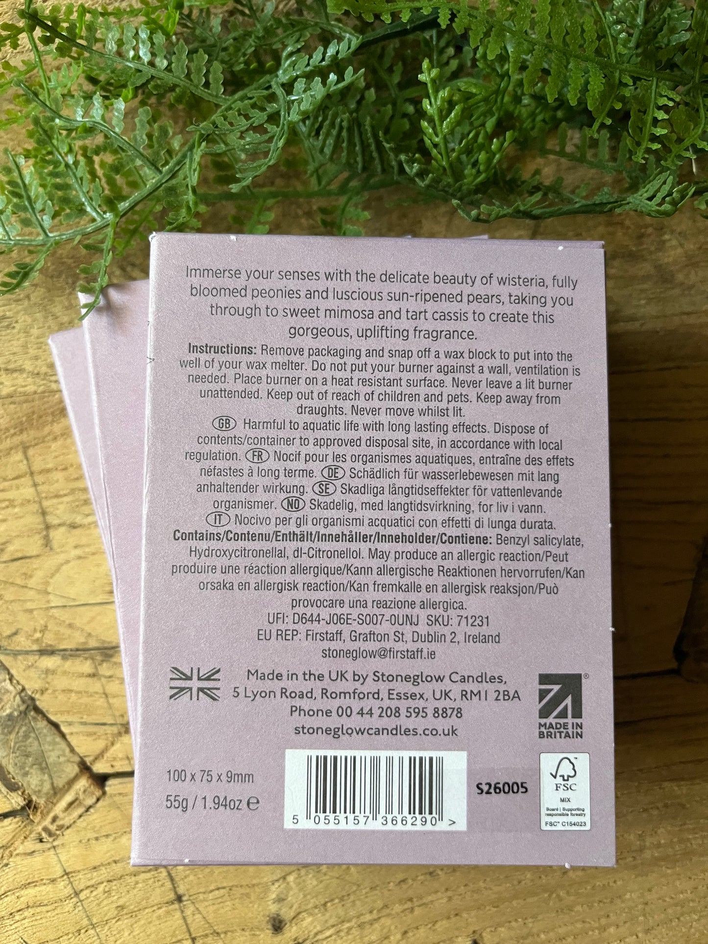 Wisteria Blossom - Scented Botanical Soy Wax Melt Bar