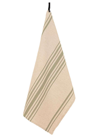 Cotton Linen Blend Tea Towel - Green