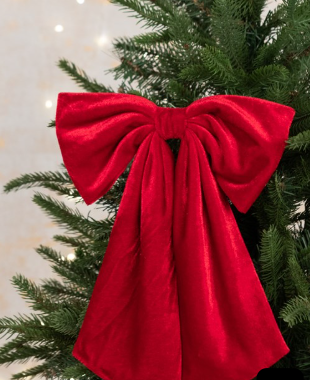 Red Velvet Clip Bow 31cm