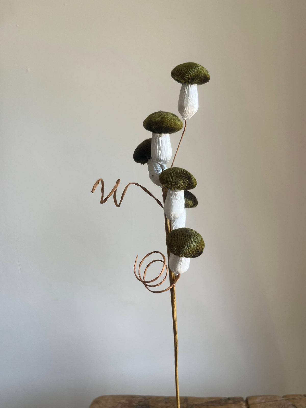 Velvet Mushroom Spray Moss Green - Pack of 6