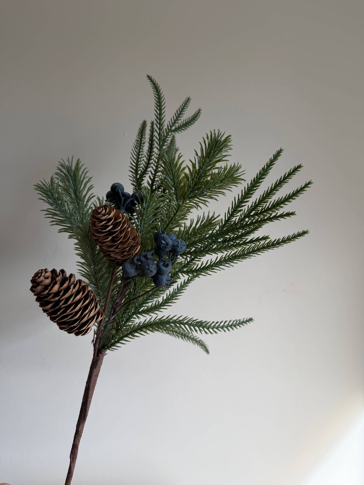 Blue Berry Pine Cone Spruce Spray