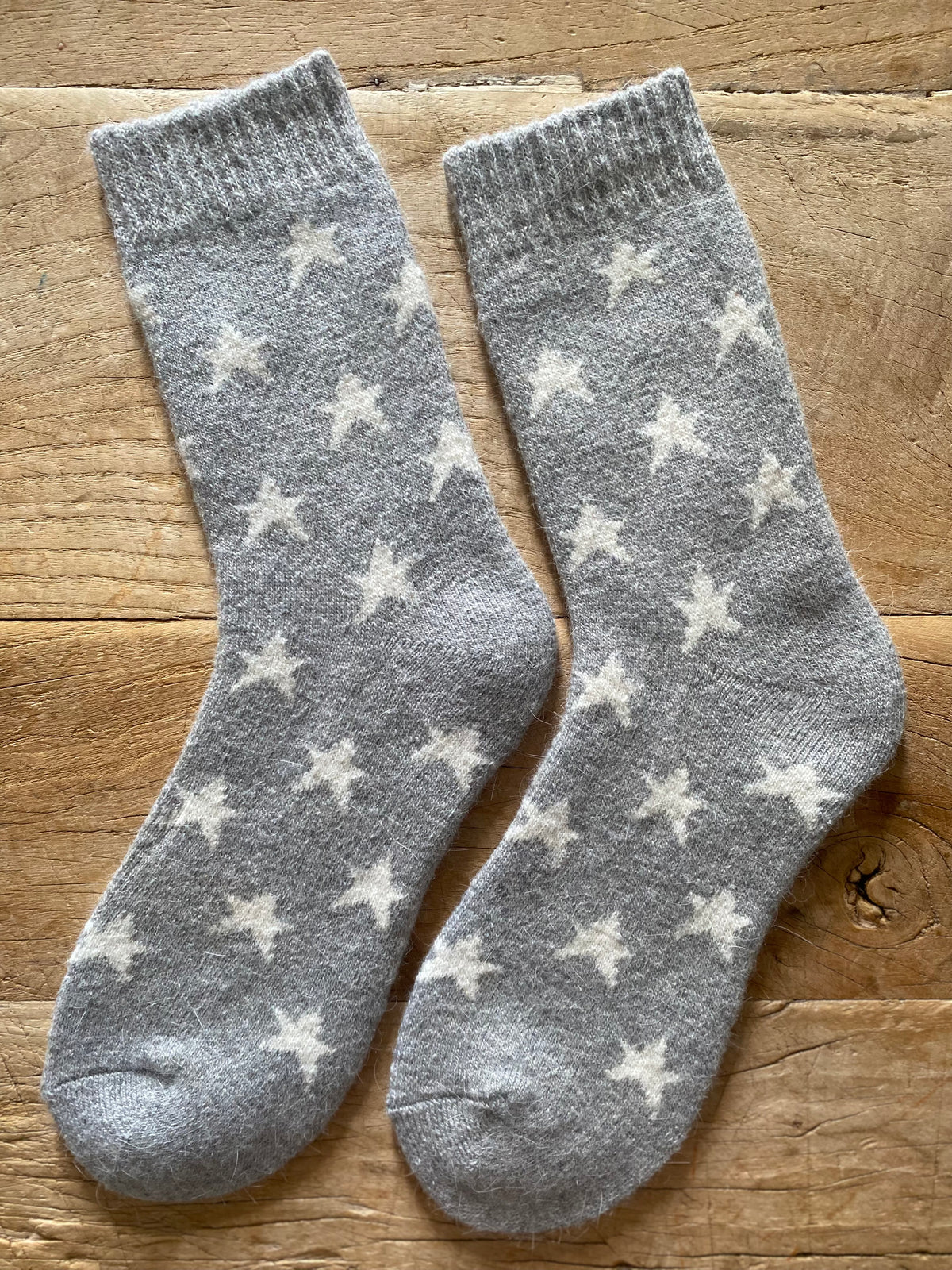 Grey Star Wool Socks