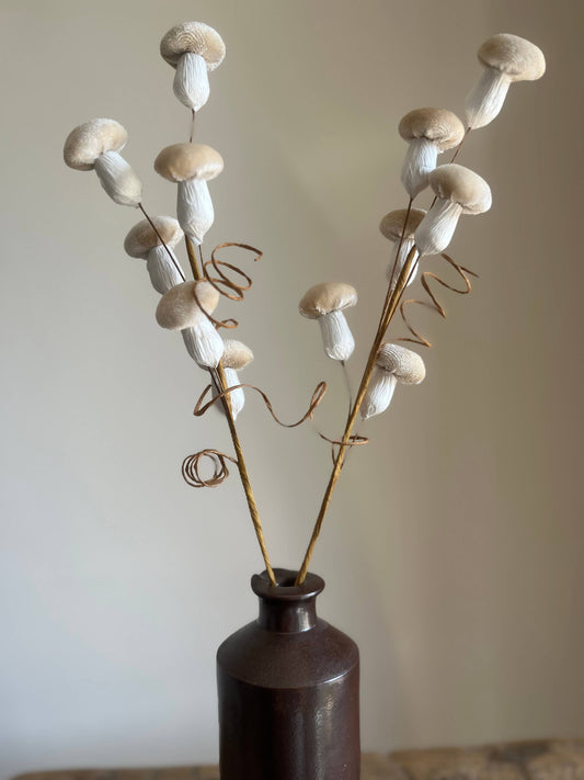 Velvet Mushroom Spray Ivory - Pack of 6