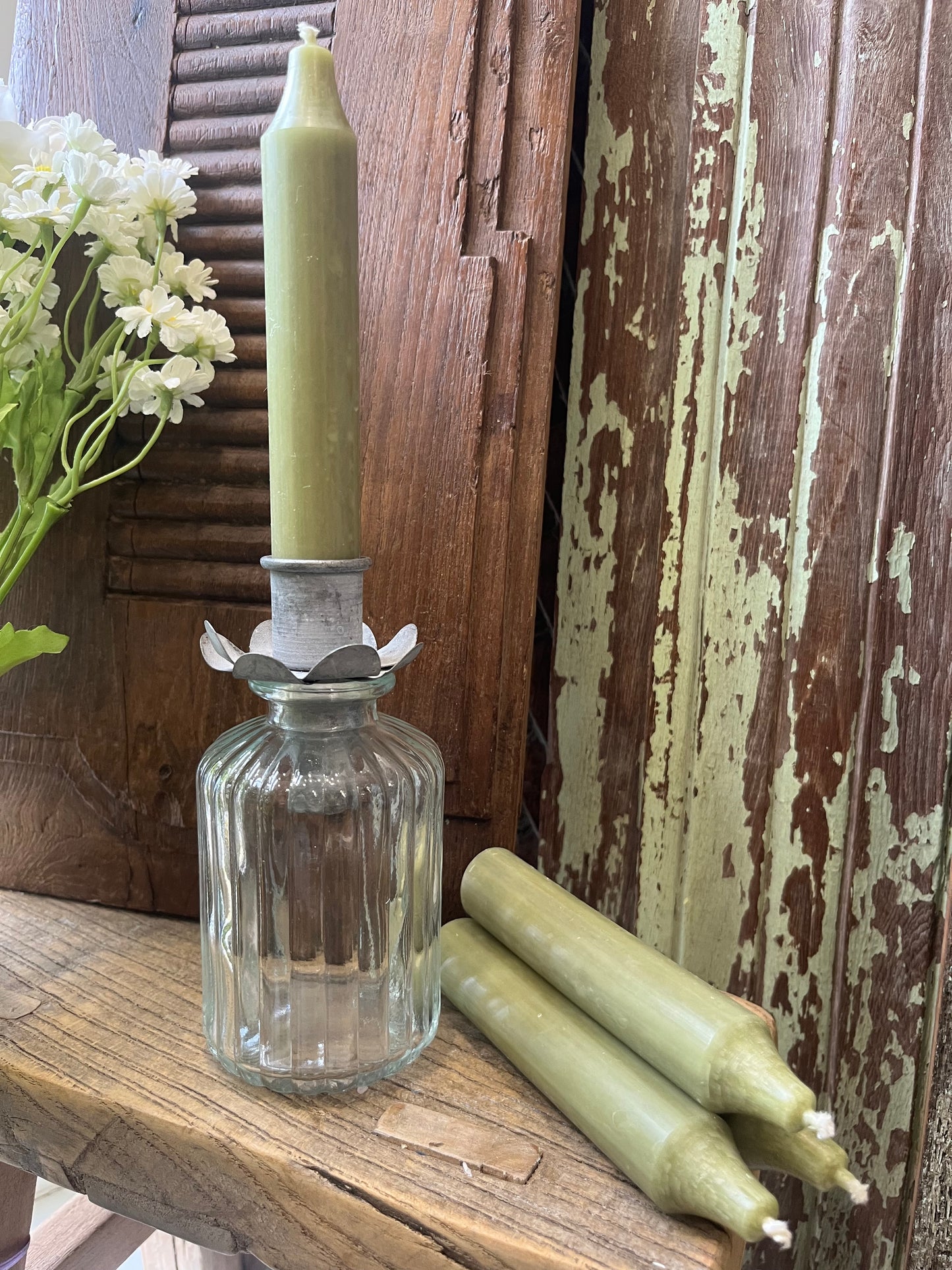 Danish Short Candle Spring Green