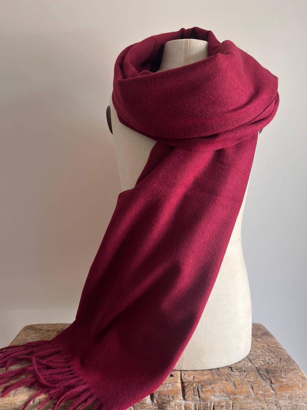 Cashmere Blend Scarf - Burgundy