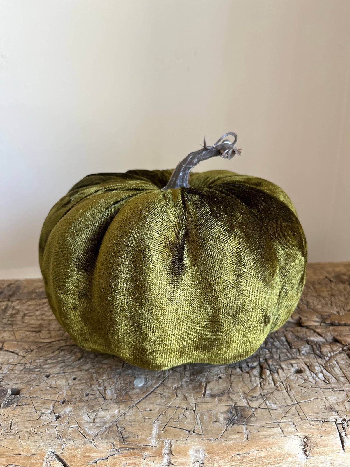 Large Velvet Pumpkin Moss Green