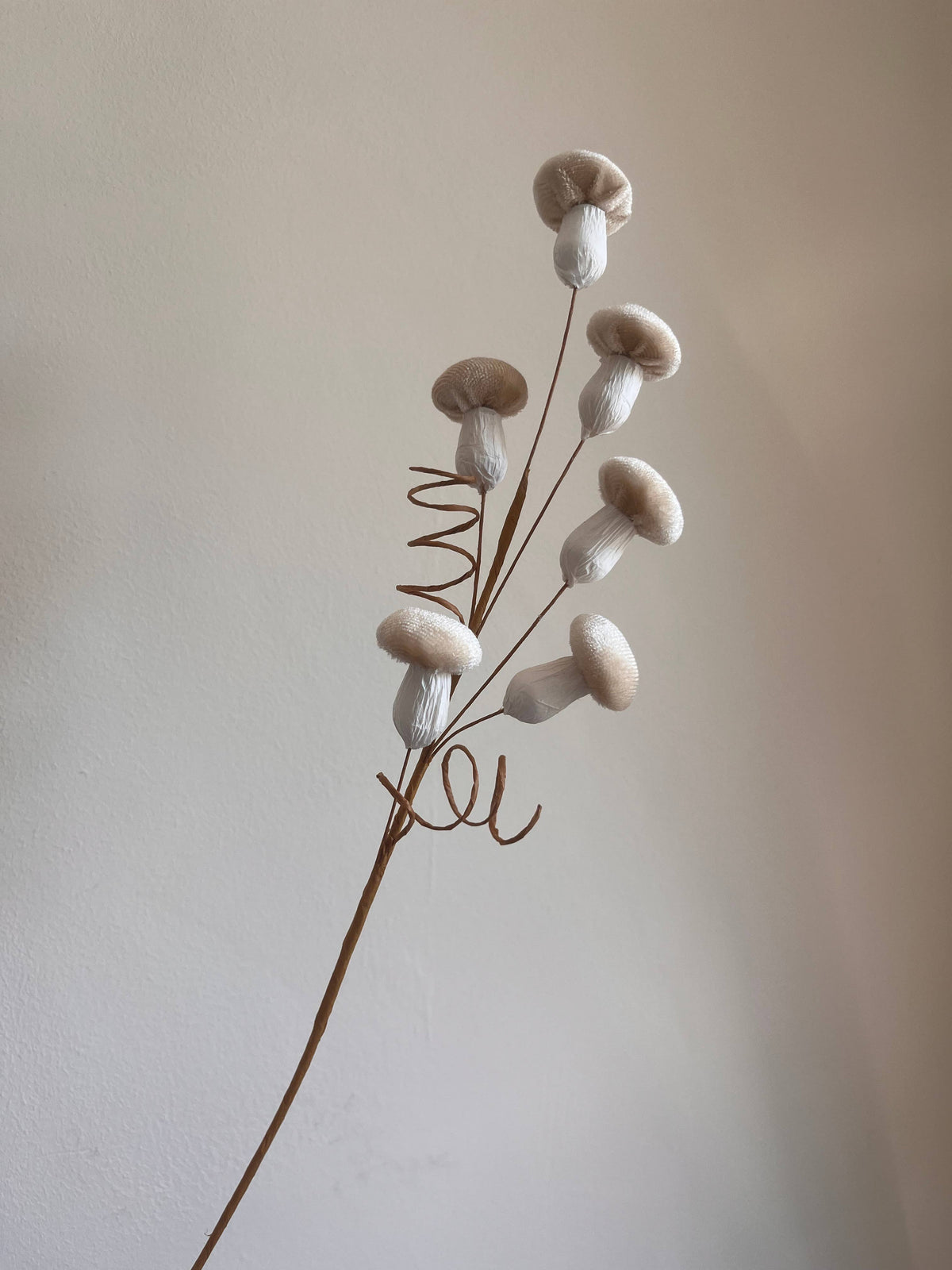 Velvet Mushroom Spray Ivory - Pack of 6
