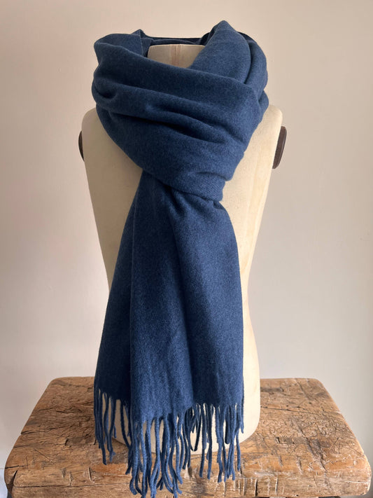 Cashmere Blend Scarf - Navy
