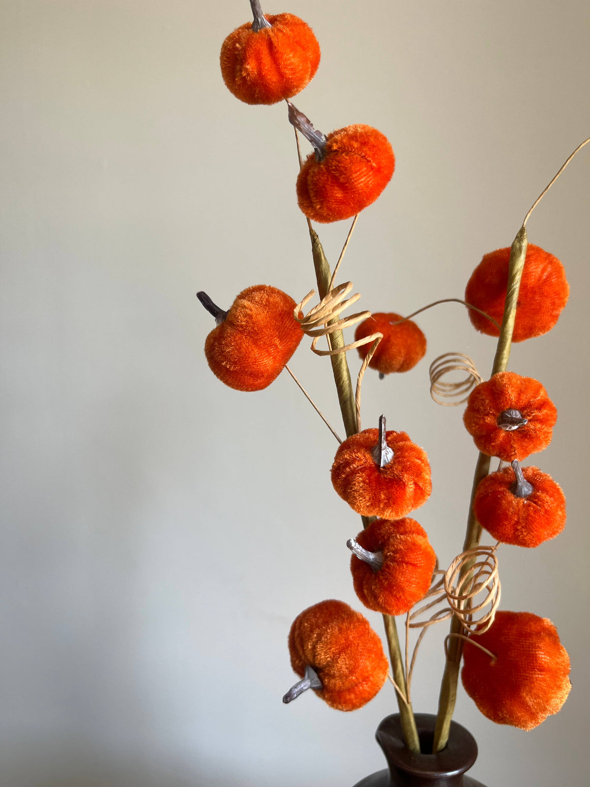 Velvet Pumpkin Spray Burnt Orange Pack of 6