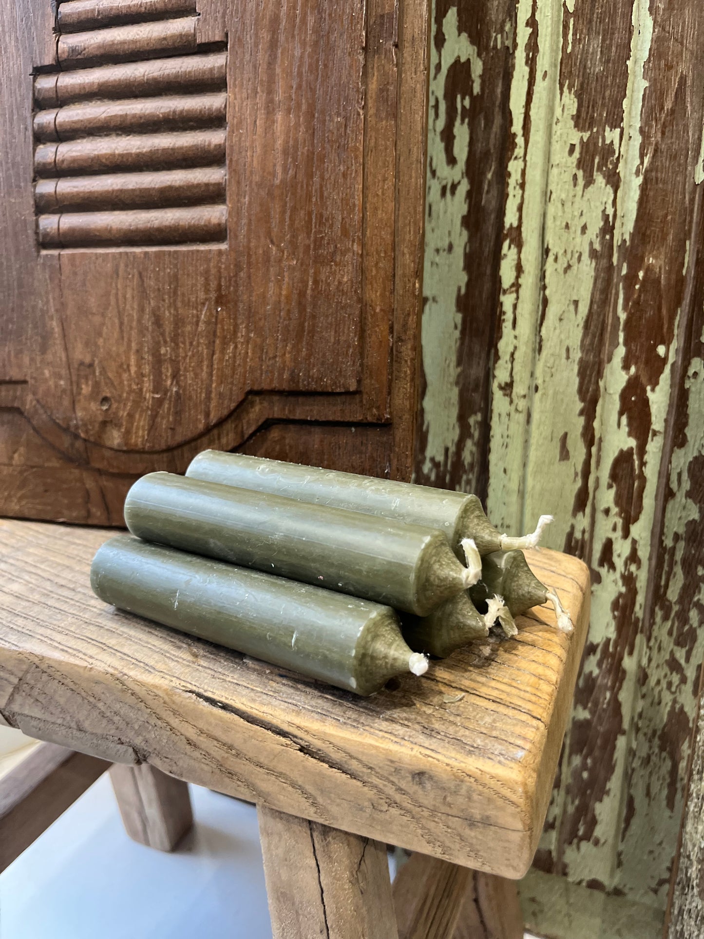 Danish Short Candle Moss Green