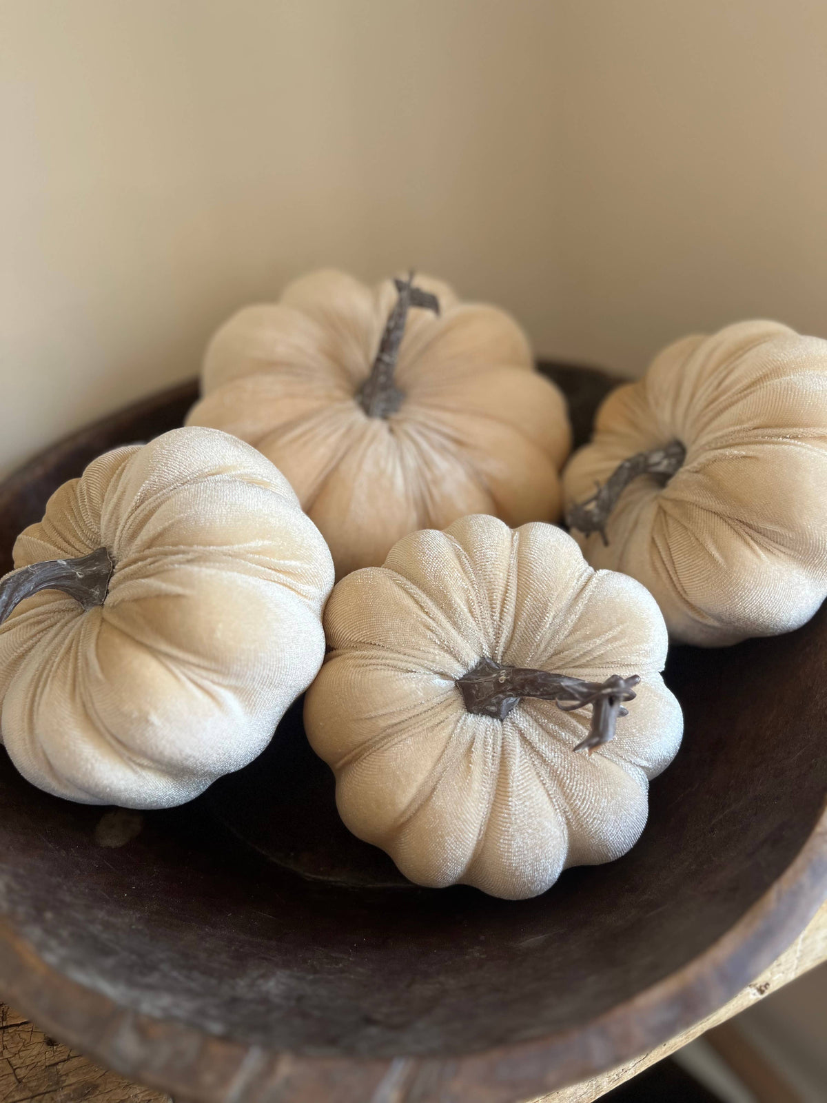 Medium Velvet Pumpkin Ivory