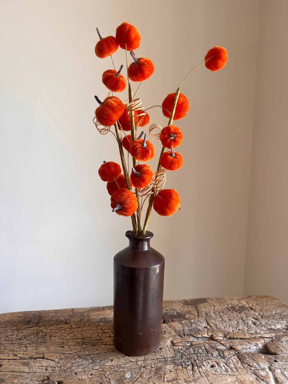 Velvet Pumpkin Spray Burnt Orange Pack of 6