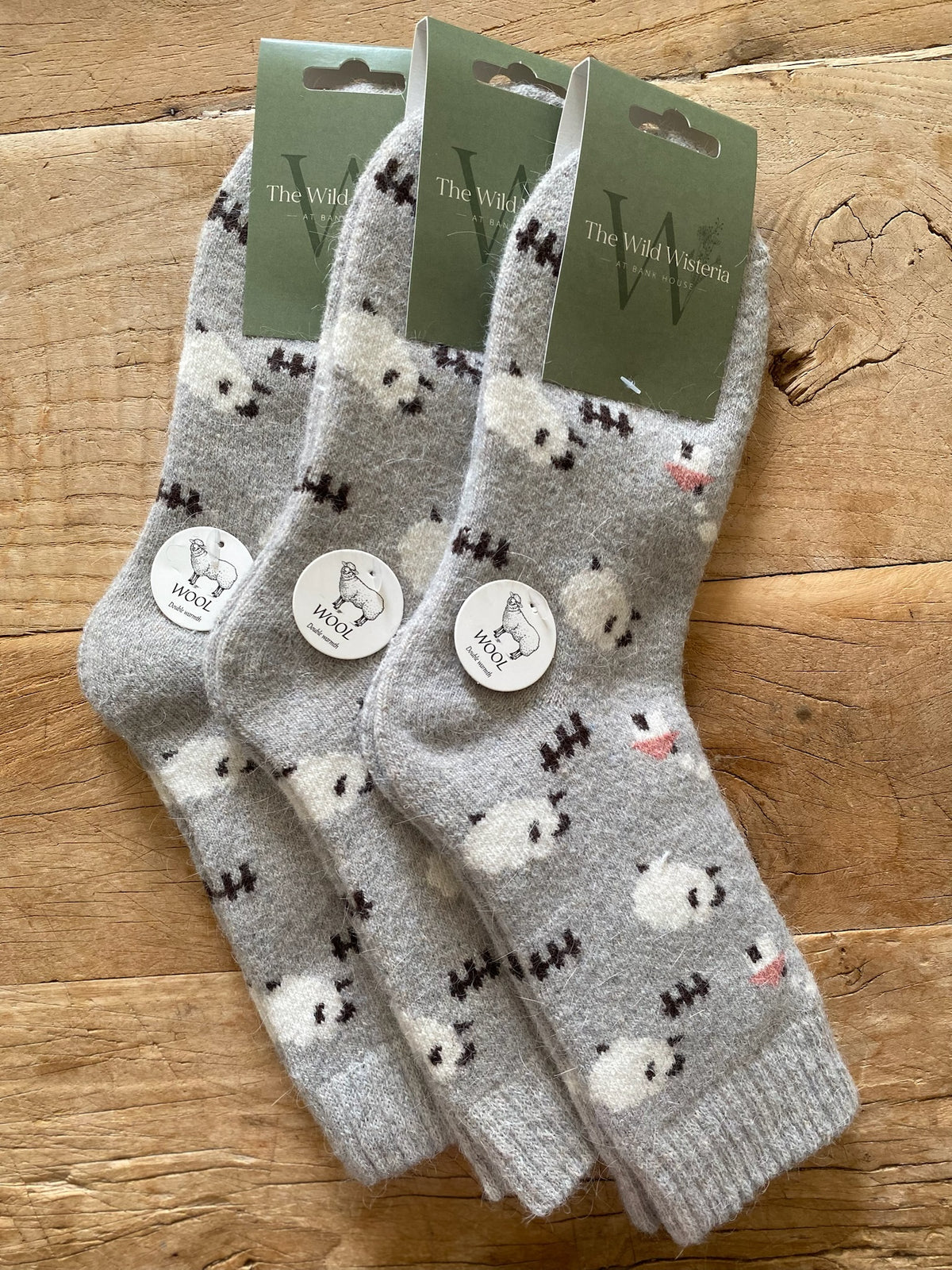 Light Grey Sheep Wool Socks