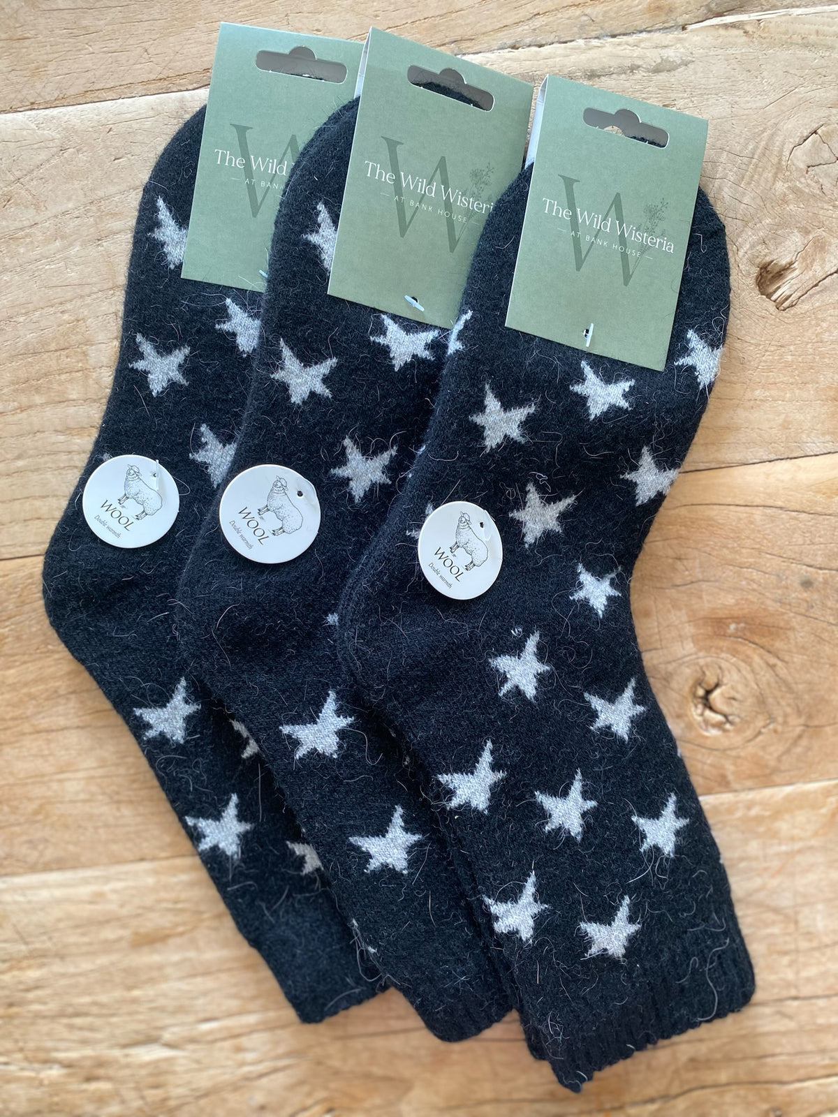 Black Star Wool Socks