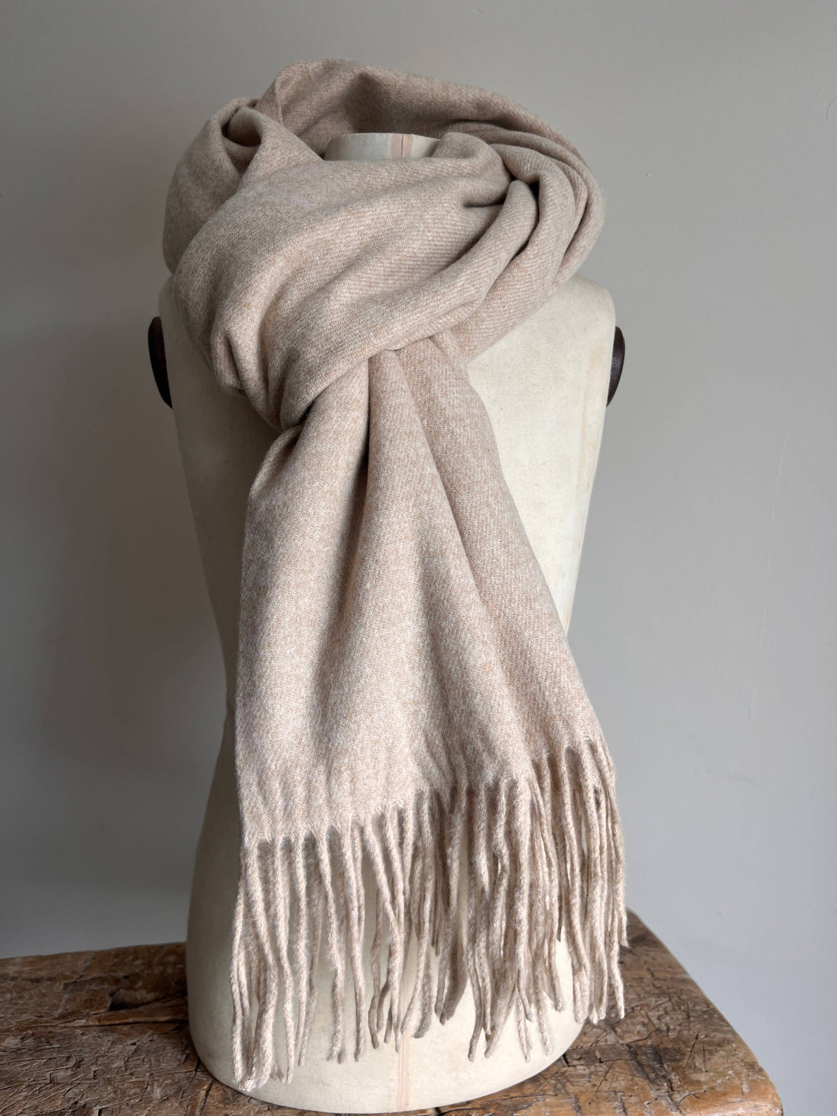 Cashmere Blend Scarf - Beige