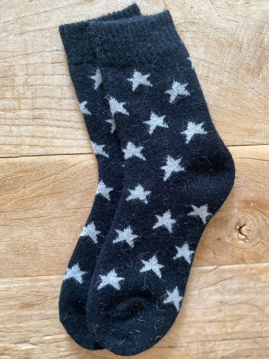 Black Star Wool Socks