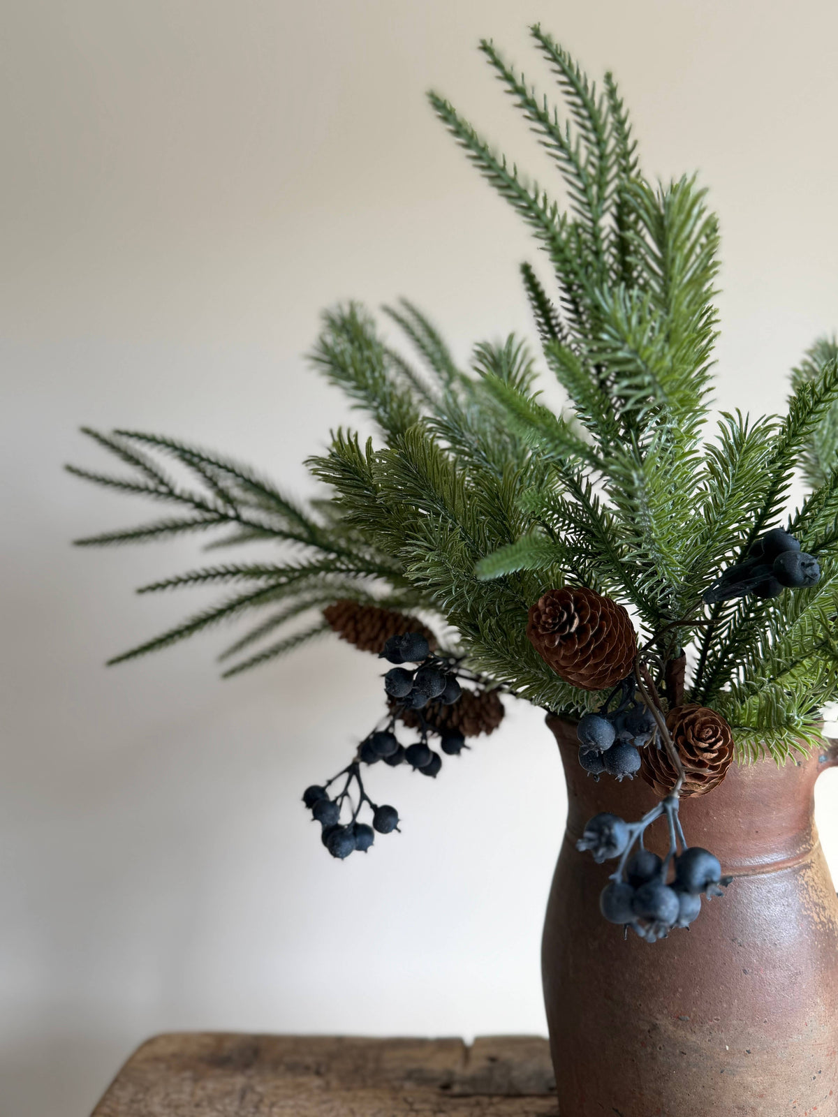 Blue Berry Pine Cone Spruce Spray