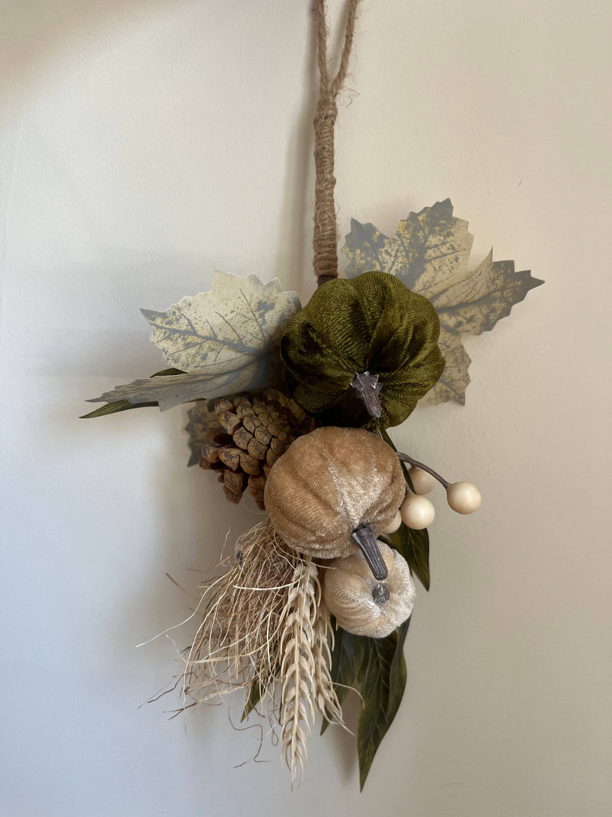 Autumn Forest Pumpkin Taupe - Moss Green Swag Pack of 3