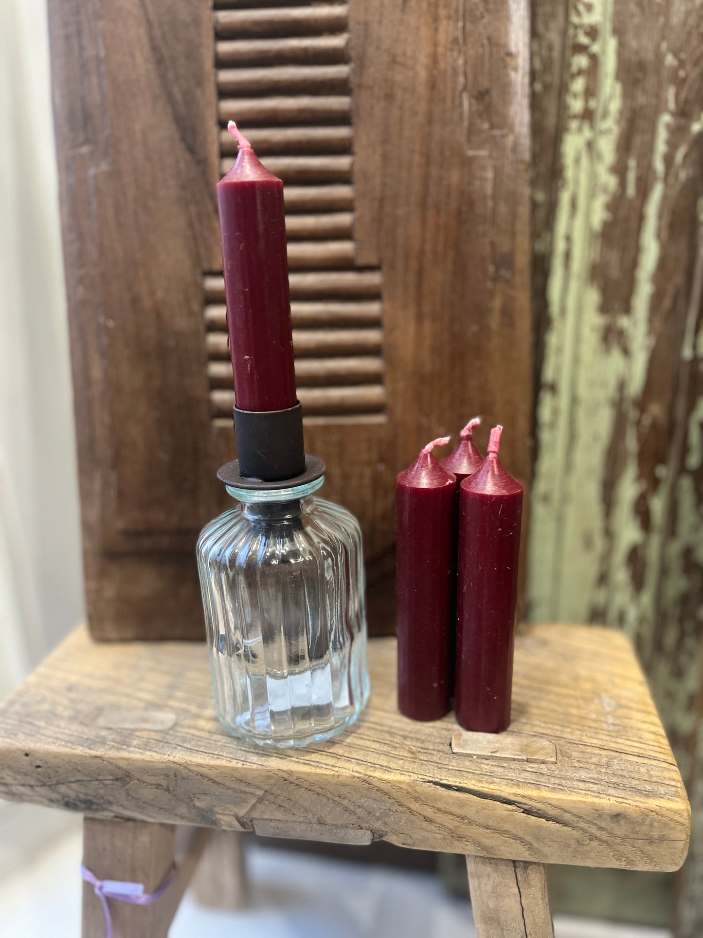 Danish Short Candle Bordeaux