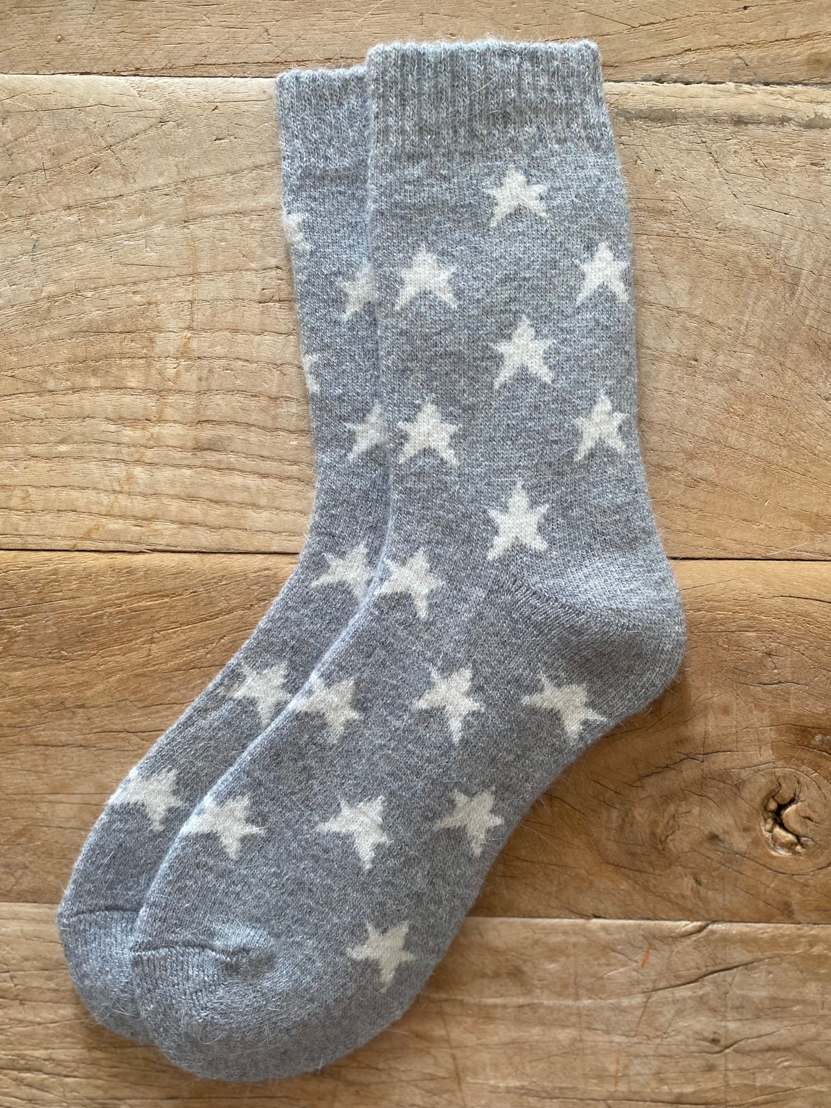 Grey Star Wool Socks