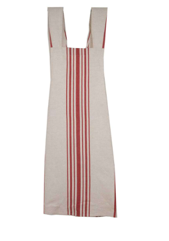 Cotton Linen Blend Apron - Red