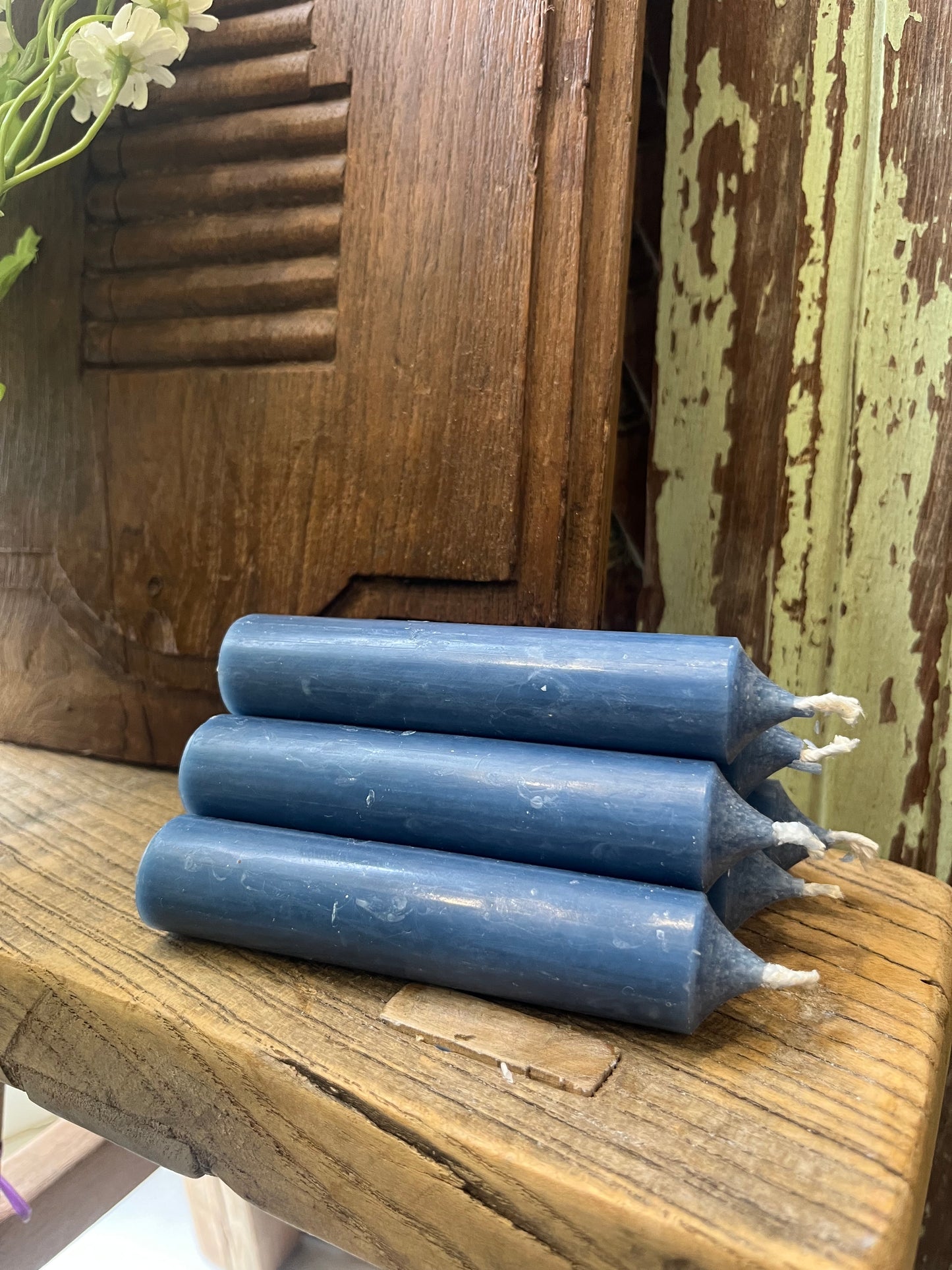 Danish Short Candle Dusty Blue