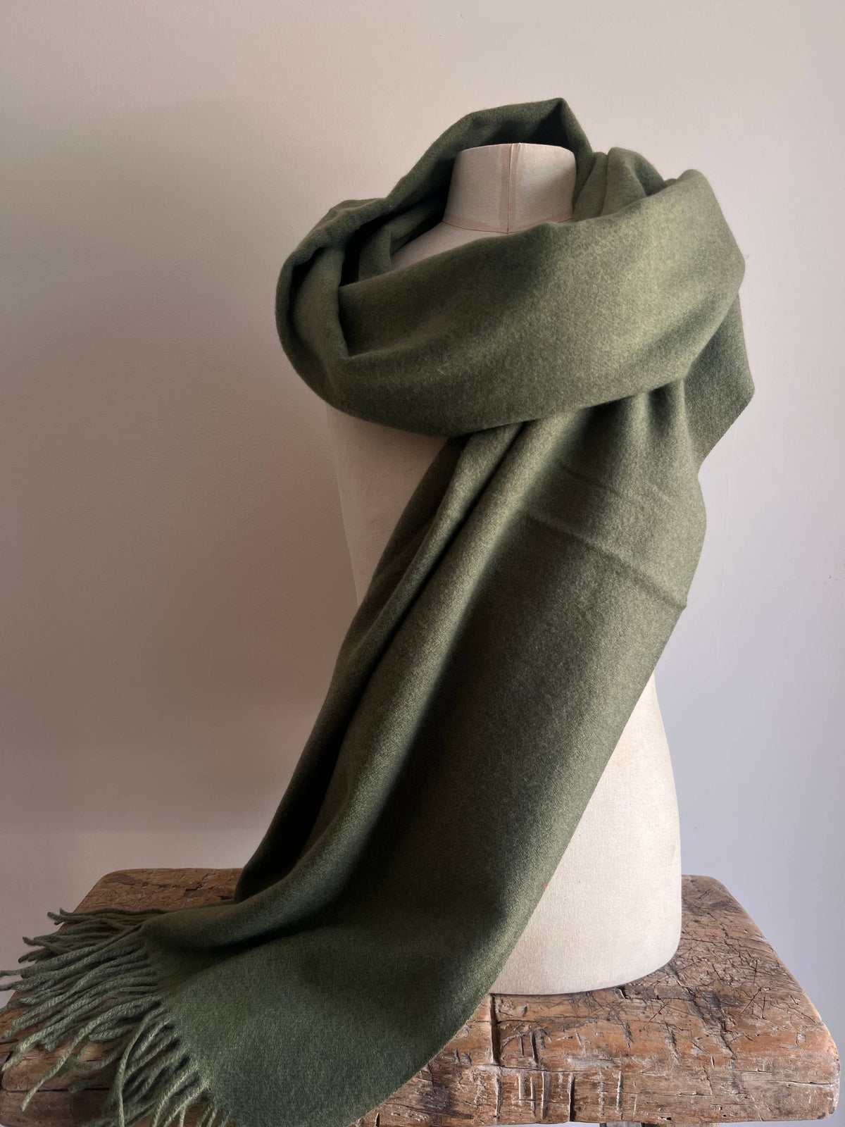 Cashmere Blend Scarf - Moss Green
