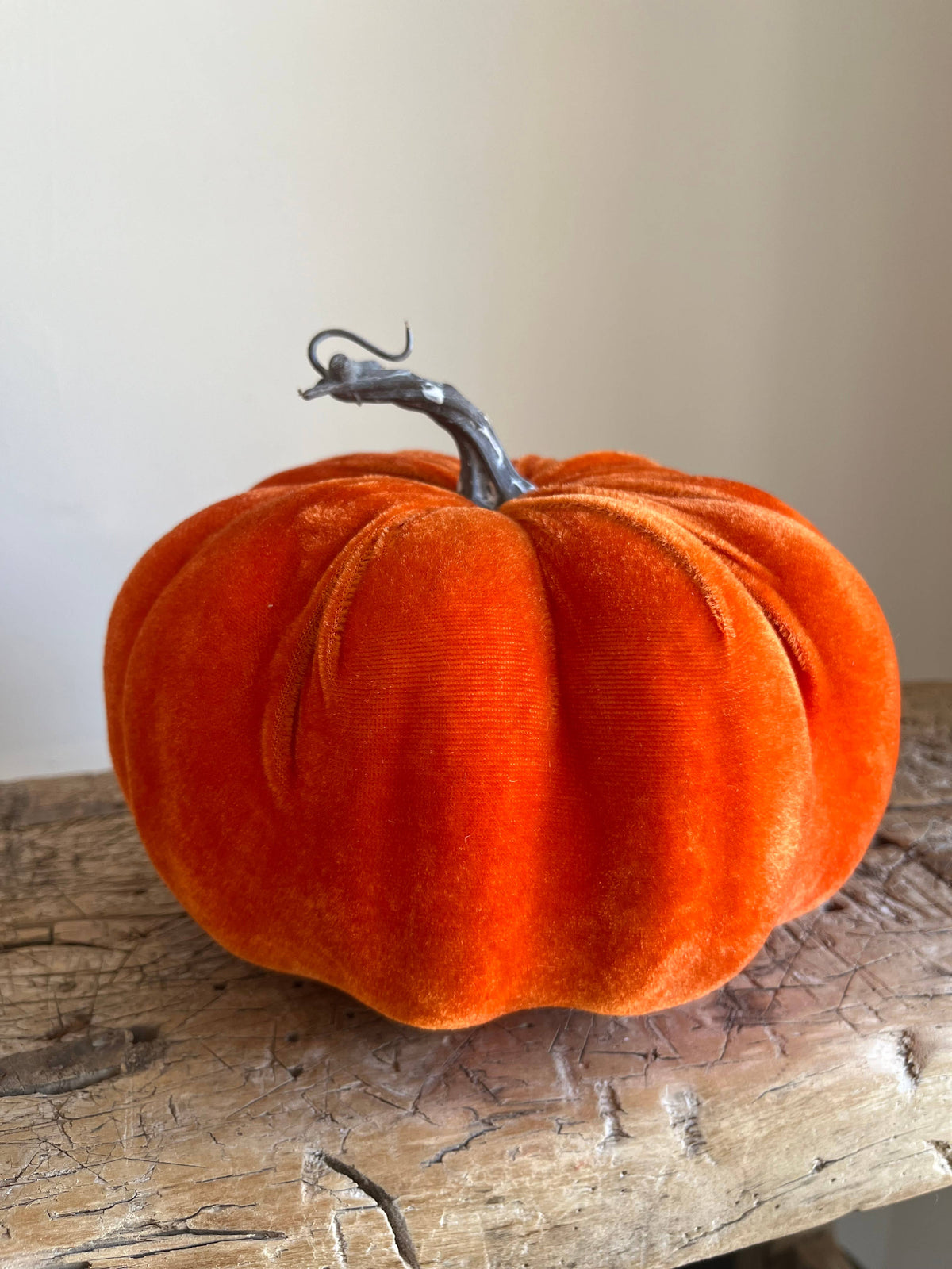 Large Velvet Pumpkin Burnt Orange