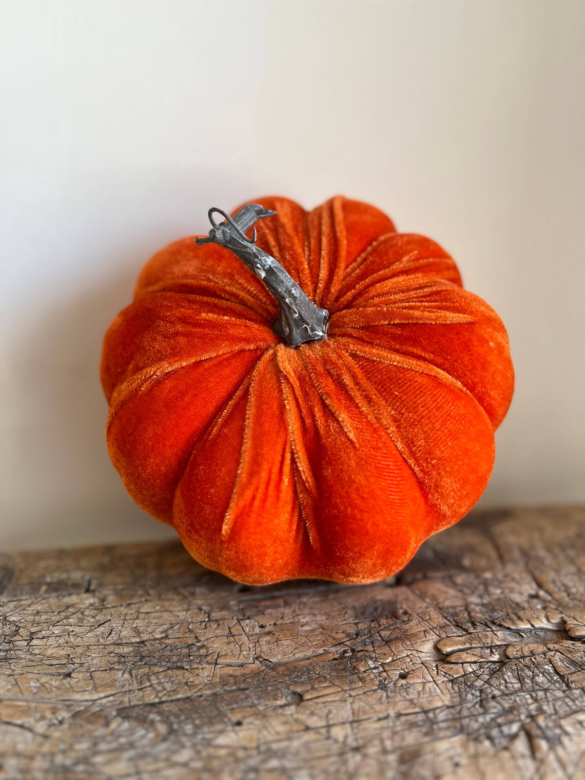 Large Velvet Pumpkin Burnt Orange