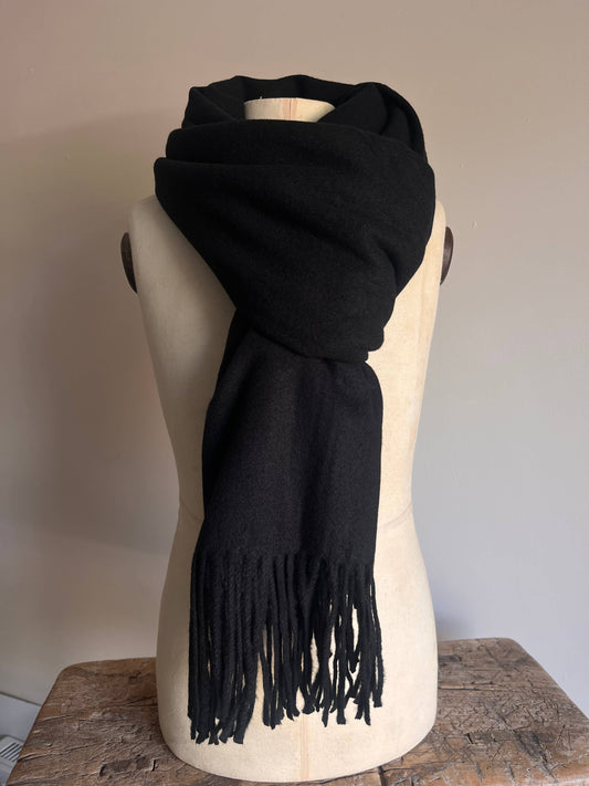 Cashmere Blend Scarf - Black