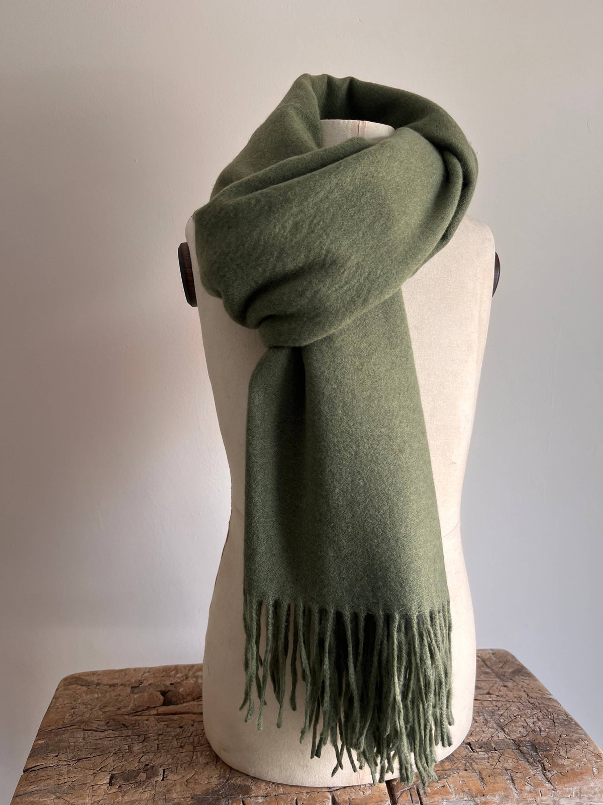Cashmere Blend Scarf - Moss Green