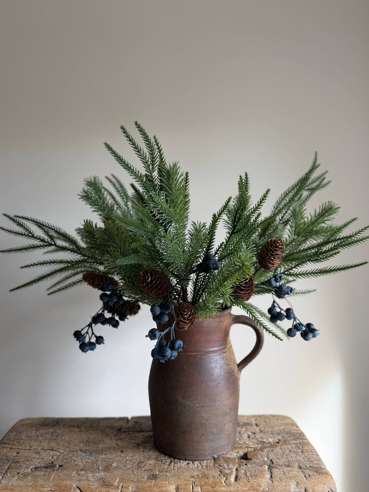 Blue Berry Pine Cone Spruce Spray