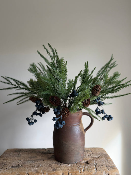 Blue Berry Pine Cone Spruce Spray