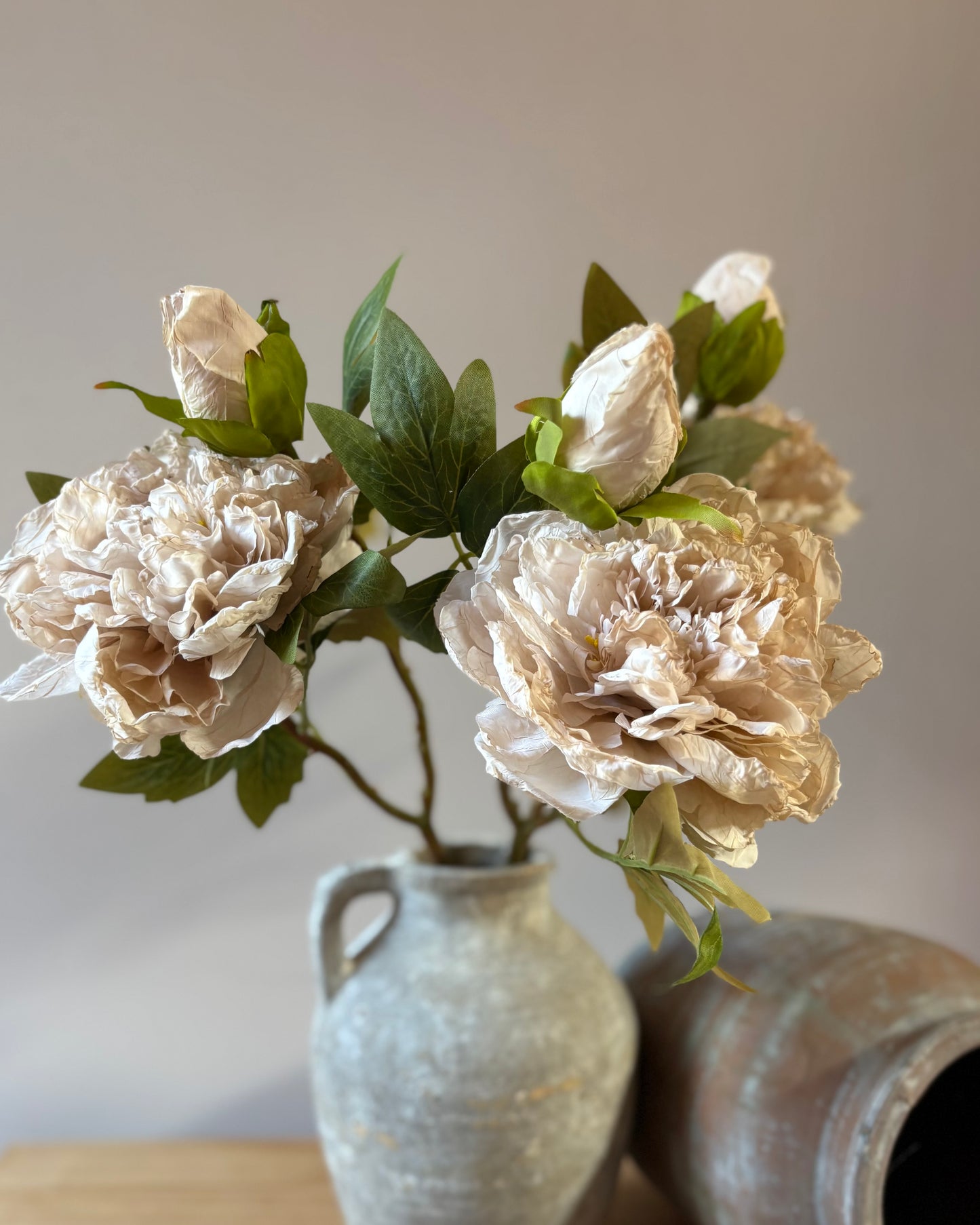 Full Bloom Double Peony in Nude