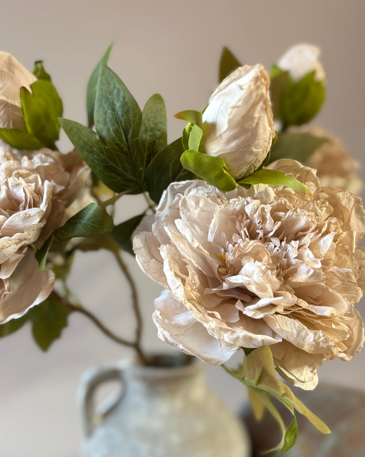 Full Bloom Double Peony in Nude