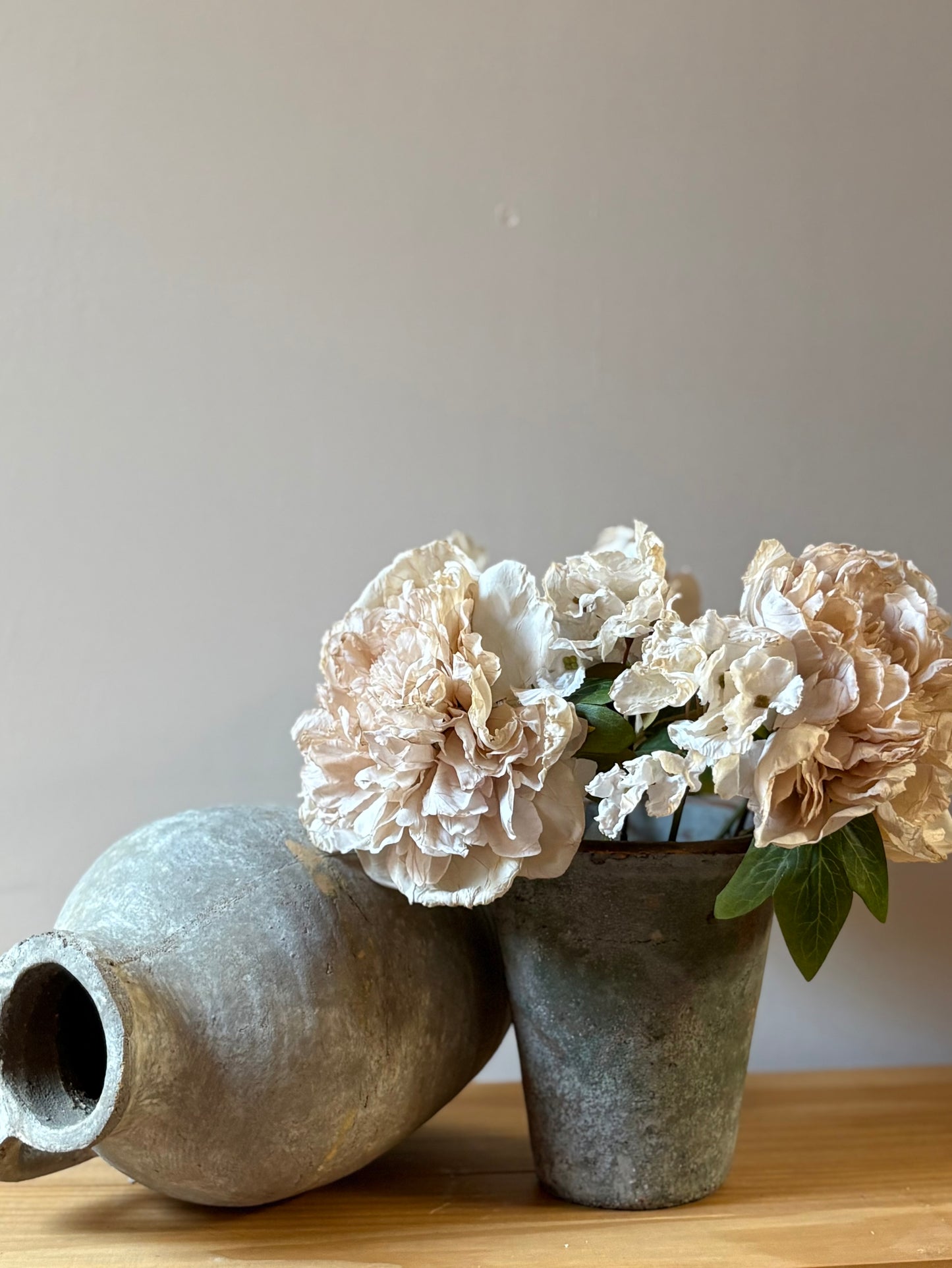 Vintage Peony Bouquet in Nude