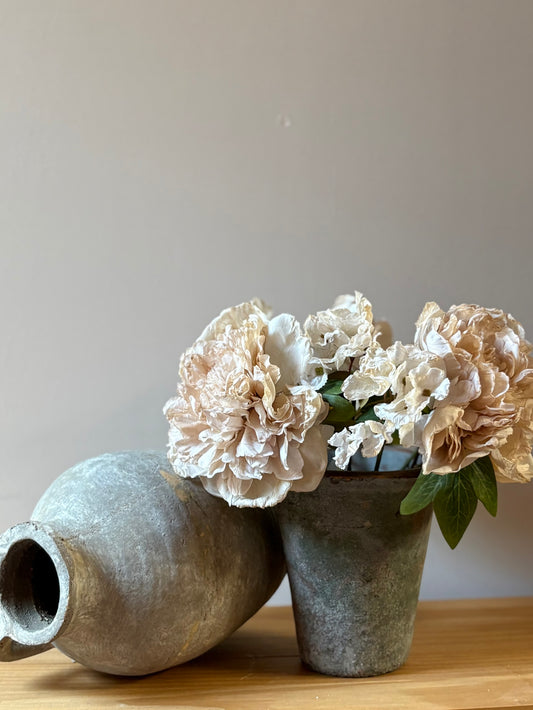 Vintage Peony Bouquet in Nude